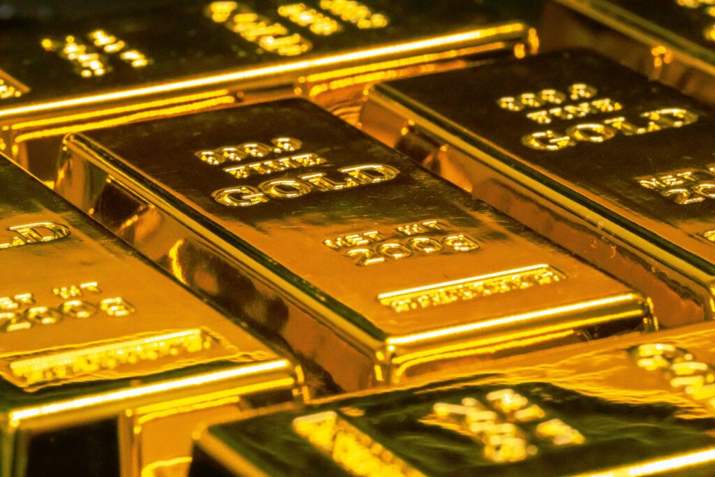 Gestapelte Goldbarren
