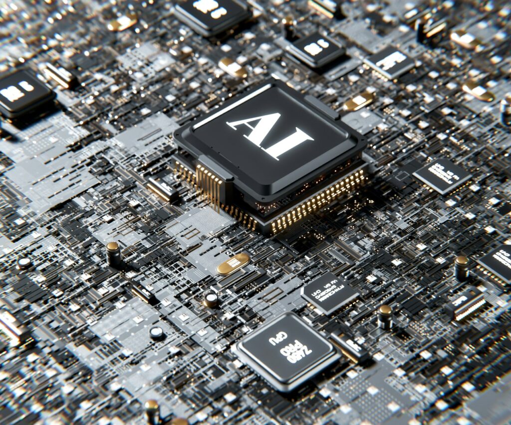 Computerchip mit KI-Aufschrift